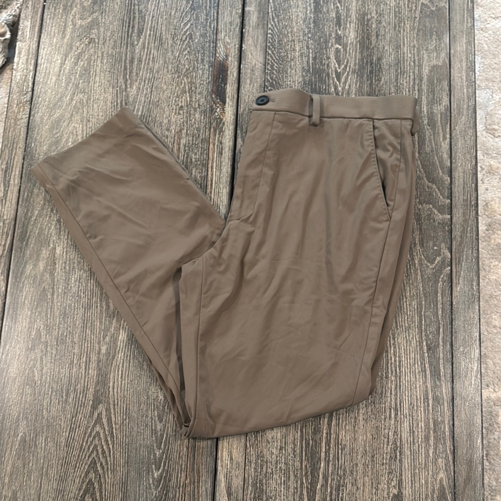 Murano Brown olive Chinos Flat Front Cotton Blend